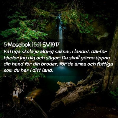 Picture 02 - 5 Mosebok 15:11 SV1917 - Fattiga skola ju aldrig saknas i landet, därför - Bible Verse Picture