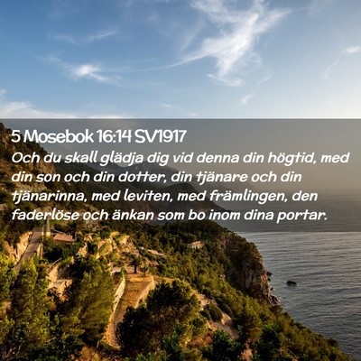 Picture 02 - 5 Mosebok 16:14 SV1917 - Och du skall glädja dig vid denna din högtid, - Bible Verse Picture