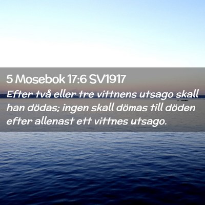 Picture 02 - 5 Mosebok 17:6 SV1917 - Efter två eller tre vittnens utsago skall han - Bible Verse Picture