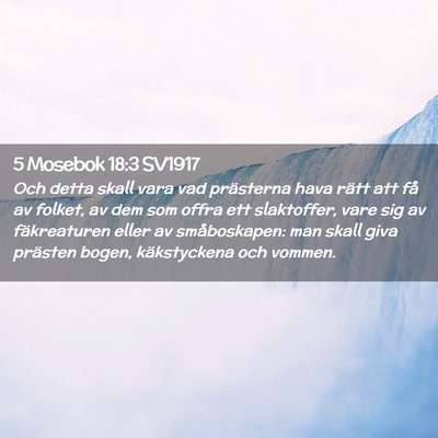 Picture 02 - 5 Mosebok 18:3 SV1917 - Och detta skall vara vad prästerna hava rätt - Bible Verse Picture