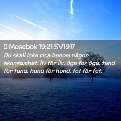 Picture 02 - 5 Mosebok 19:21 SV1917 - Du skall icke visa honom någon skonsamhet: liv - Bible Verse Picture