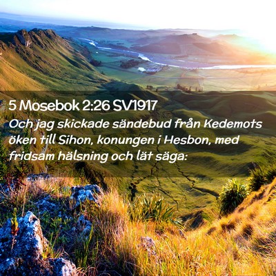 Picture 02 - 5 Mosebok 2:26 SV1917 - Och jag skickade sändebud från Kedemots öken - Bible Verse Picture