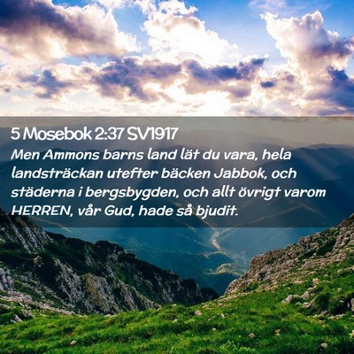Picture 02 - 5 Mosebok 2:37 SV1917 - Men Ammons barns land lät du vara, hela - Bible Verse Picture