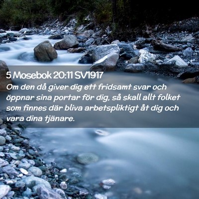 Picture 02 - 5 Mosebok 20:11 SV1917 - Om den då giver dig ett fridsamt svar och - Bible Verse Picture