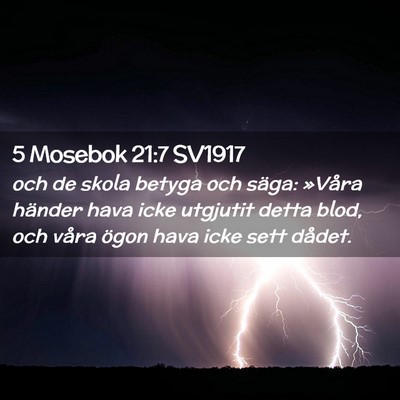Picture 02 - 5 Mosebok 21:7 SV1917 - och de skola betyga och säga: »Våra händer - Bible Verse Picture