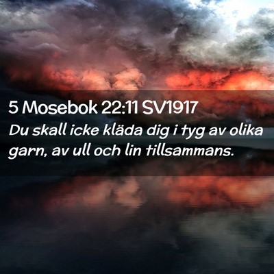 Picture 02 - 5 Mosebok 22:11 SV1917 - Du skall icke kläda dig i tyg av olika garn, av - Bible Verse Picture