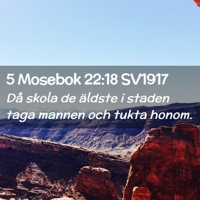 Picture 02 - 5 Mosebok 22:18 SV1917 - Då skola de äldste i staden taga mannen och - Bible Verse Picture
