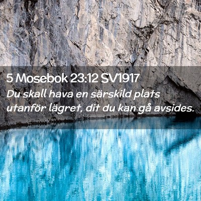 Picture 02 - 5 Mosebok 23:12 SV1917 - Du skall hava en särskild plats utanför - Bible Verse Picture