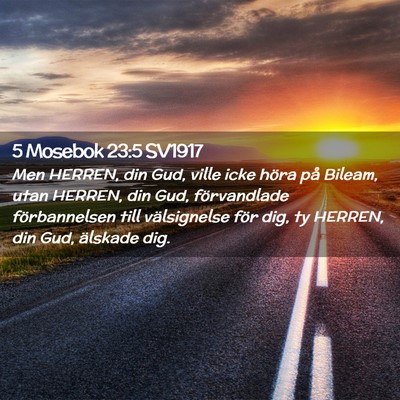 Picture 02 - 5 Mosebok 23:5 SV1917 - Men HERREN, din Gud, ville icke höra på Bileam, - Bible Verse Picture