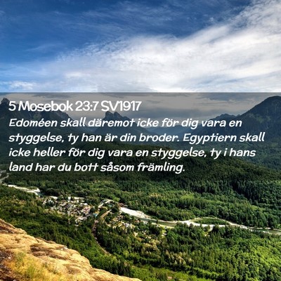 Picture 02 - 5 Mosebok 23:7 SV1917 - Edoméen skall däremot icke för dig vara en - Bible Verse Picture