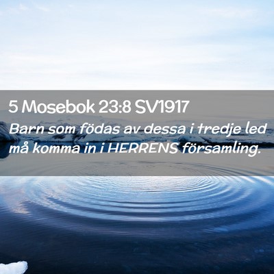 Picture 02 - 5 Mosebok 23:8 SV1917 - Barn som födas av dessa i tredje led må komma - Bible Verse Picture