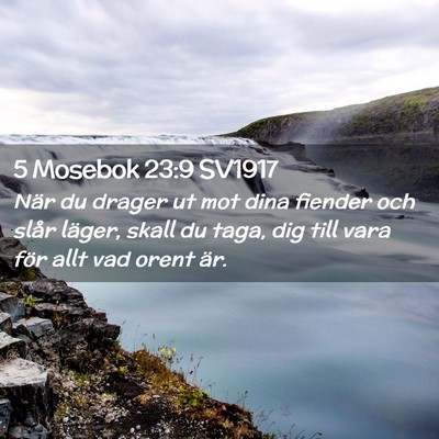 Picture 02 - 5 Mosebok 23:9 SV1917 - När du drager ut mot dina fiender och slår - Bible Verse Picture