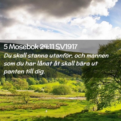Picture 02 - 5 Mosebok 24:11 SV1917 - Du skall stanna utanför, och mannen som du har - Bible Verse Picture