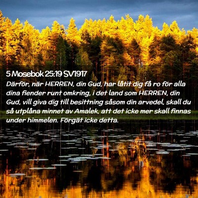 Picture 02 - 5 Mosebok 25:19 SV1917 - Därför, när HERREN, din Gud, har låtit dig - Bible Verse Picture
