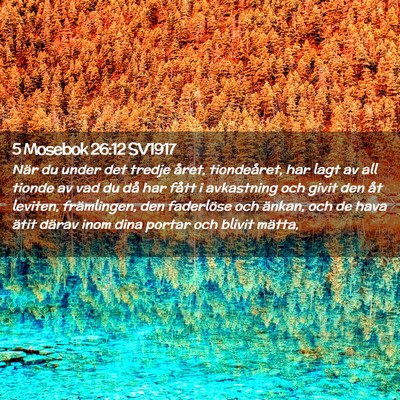 Picture 02 - 5 Mosebok 26:12 SV1917 - När du under det tredje året, tiondeåret, har - Bible Verse Picture