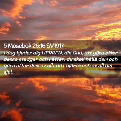 Picture 02 - 5 Mosebok 26:16 SV1917 - I dag bjuder dig HERREN, din Gud, att göra efter - Bible Verse Picture