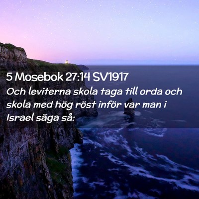 Picture 02 - 5 Mosebok 27:14 SV1917 - Och leviterna skola taga till orda och skola med - Bible Verse Picture