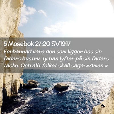 Picture 02 - 5 Mosebok 27:20 SV1917 - Förbannad vare den som ligger hos sin faders - Bible Verse Picture