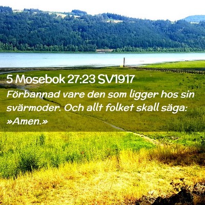 Picture 02 - 5 Mosebok 27:23 SV1917 - Förbannad vare den som ligger hos sin - Bible Verse Picture