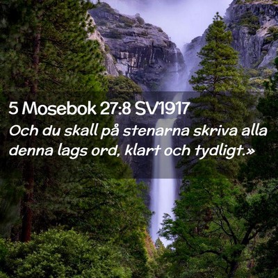 Picture 02 - 5 Mosebok 27:8 SV1917 - Och du skall på stenarna skriva alla denna lags - Bible Verse Picture