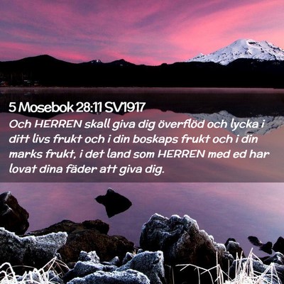 Picture 02 - 5 Mosebok 28:11 SV1917 - Och HERREN skall giva dig överflöd och lycka i - Bible Verse Picture