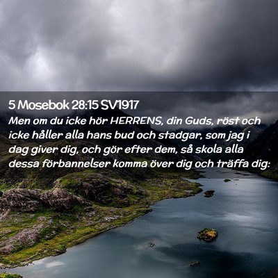 Picture 02 - 5 Mosebok 28:15 SV1917 - Men om du icke hör HERRENS, din Guds, röst och - Bible Verse Picture