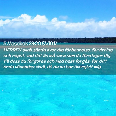 Picture 02 - 5 Mosebok 28:20 SV1917 - HERREN skall sända över dig förbannelse, - Bible Verse Picture