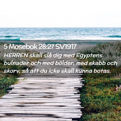Picture 02 - 5 Mosebok 28:27 SV1917 - HERREN skall slå dig med Egyptens bulnader och - Bible Verse Picture