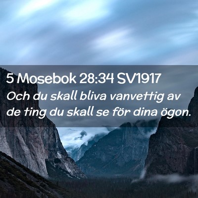Picture 02 - 5 Mosebok 28:34 SV1917 - Och du skall bliva vanvettig av de ting du skall - Bible Verse Picture