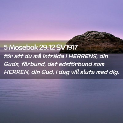 Picture 02 - 5 Mosebok 29:12 SV1917 - för att du må inträda i HERRENS, din Guds, - Bible Verse Picture