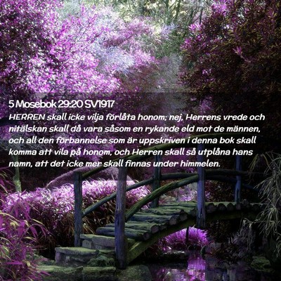 Picture 02 - 5 Mosebok 29:20 SV1917 - HERREN skall icke vilja förlåta honom; nej, - Bible Verse Picture