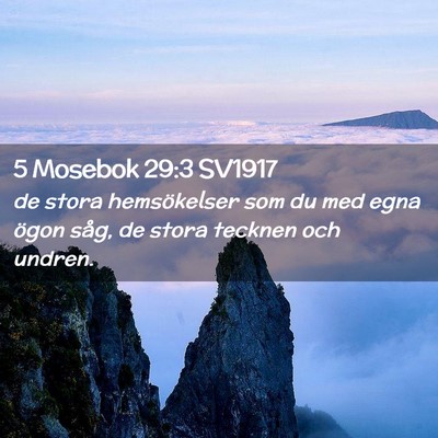 Picture 02 - 5 Mosebok 29:3 SV1917 - de stora hemsökelser som du med egna ögon såg, - Bible Verse Picture