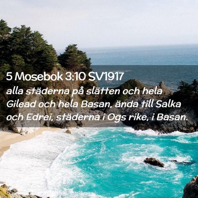 Picture 02 - 5 Mosebok 3:10 SV1917 - alla städerna på slätten och hela Gilead och - Bible Verse Picture