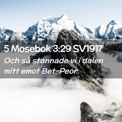 Picture 02 - 5 Mosebok 3:29 SV1917 - Och så stannade vi i dalen mitt emot - Bible Verse Picture