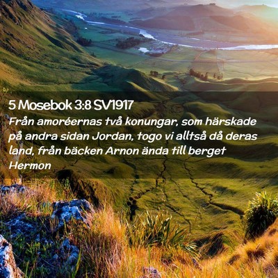 Picture 02 - 5 Mosebok 3:8 SV1917 - Från amoréernas två konungar, som härskade - Bible Verse Picture