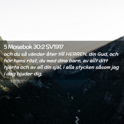Picture 02 - 5 Mosebok 30:2 SV1917 - och du så vänder åter till HERREN, din Gud, - Bible Verse Picture