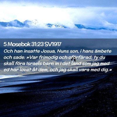 Picture 02 - 5 Mosebok 31:23 SV1917 - Och han insatte Josua, Nuns son, i hans ämbete - Bible Verse Picture