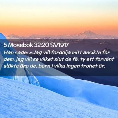 Picture 02 - 5 Mosebok 32:20 SV1917 - Han sade: »Jag vill fördölja mitt ansikte för - Bible Verse Picture
