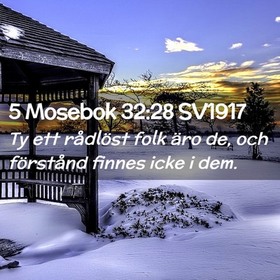 Picture 02 - 5 Mosebok 32:28 SV1917 - Ty ett rådlöst folk äro de, och förstånd - Bible Verse Picture