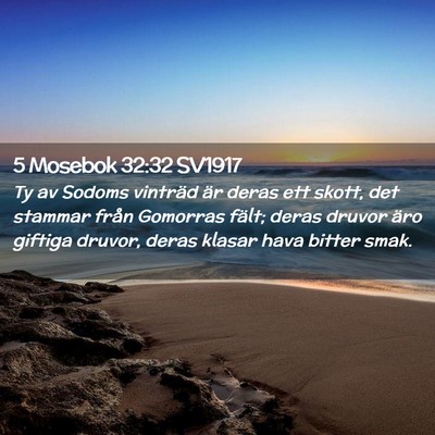 Picture 02 - 5 Mosebok 32:32 SV1917 - Ty av Sodoms vinträd är deras ett skott, det - Bible Verse Picture