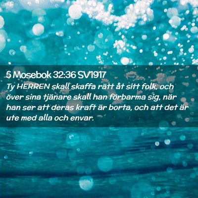 Picture 02 - 5 Mosebok 32:36 SV1917 - Ty HERREN skall skaffa rätt åt sitt folk, och - Bible Verse Picture