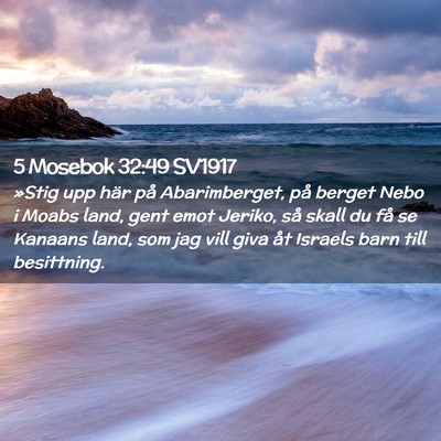 Picture 02 - 5 Mosebok 32:49 SV1917 - »Stig upp här på Abarimberget, på berget Nebo - Bible Verse Picture