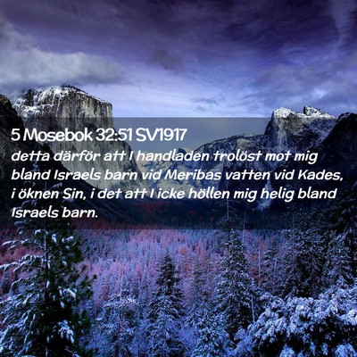Picture 02 - 5 Mosebok 32:51 SV1917 - detta därför att I handladen trolöst mot mig - Bible Verse Picture