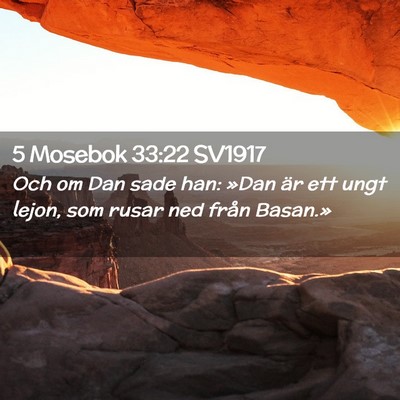 Picture 02 - 5 Mosebok 33:22 SV1917 - Och om Dan sade han: »Dan är ett ungt lejon, - Bible Verse Picture
