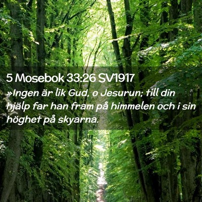 Picture 02 - 5 Mosebok 33:26 SV1917 - »Ingen är lik Gud, o Jesurun; till din hjälp - Bible Verse Picture