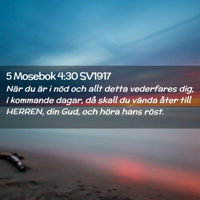 Picture 02 - 5 Mosebok 4:30 SV1917 - När du är i nöd och allt detta vederfares dig, - Bible Verse Picture