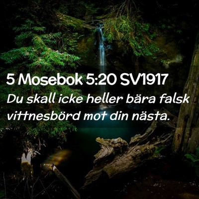 Picture 02 - 5 Mosebok 5:20 SV1917 - Du skall icke heller bära falsk vittnesbörd mot - Bible Verse Picture