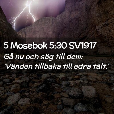 Picture 02 - 5 Mosebok 5:30 SV1917 - Gå nu och säg till dem: 'Vänden tillbaka till - Bible Verse Picture