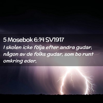 Picture 02 - 5 Mosebok 6:14 SV1917 - I skolen icke följa efter andra gudar, någon av - Bible Verse Picture