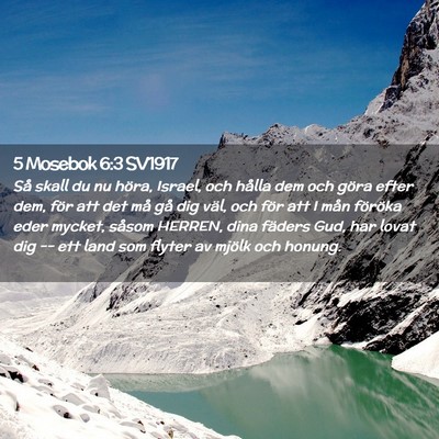 Picture 02 - 5 Mosebok 6:3 SV1917 - Så skall du nu höra, Israel, och hålla dem och - Bible Verse Picture